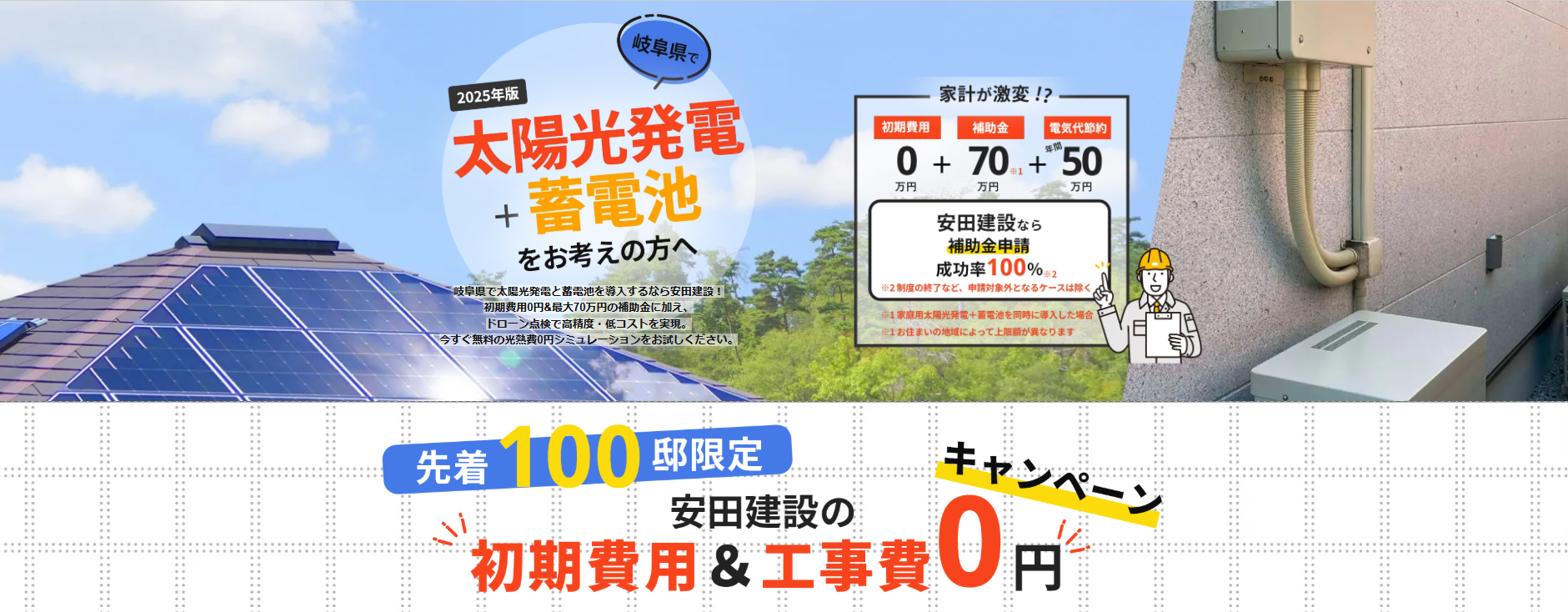 安田建設は太陽光発電・蓄電池をセットにした提案が可能